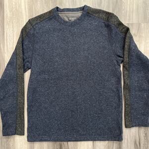 Van Heusen Flex Pullover Sweater Long Sleeve Crew Neck Shoulder Accents Men's S